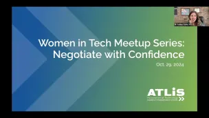 Presentation slide: Women in Tech Meetup Series: Negotiate with Confidence.