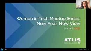 "Women in Tech Meetup Series: New Year, New View" graphic.