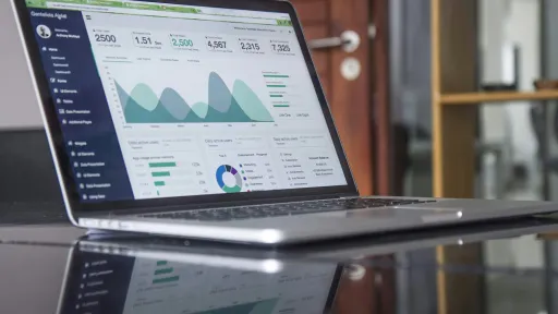 Laptop showing a data dashboard