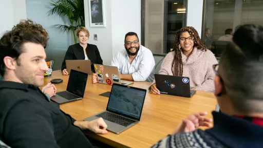 Team meeting around a table